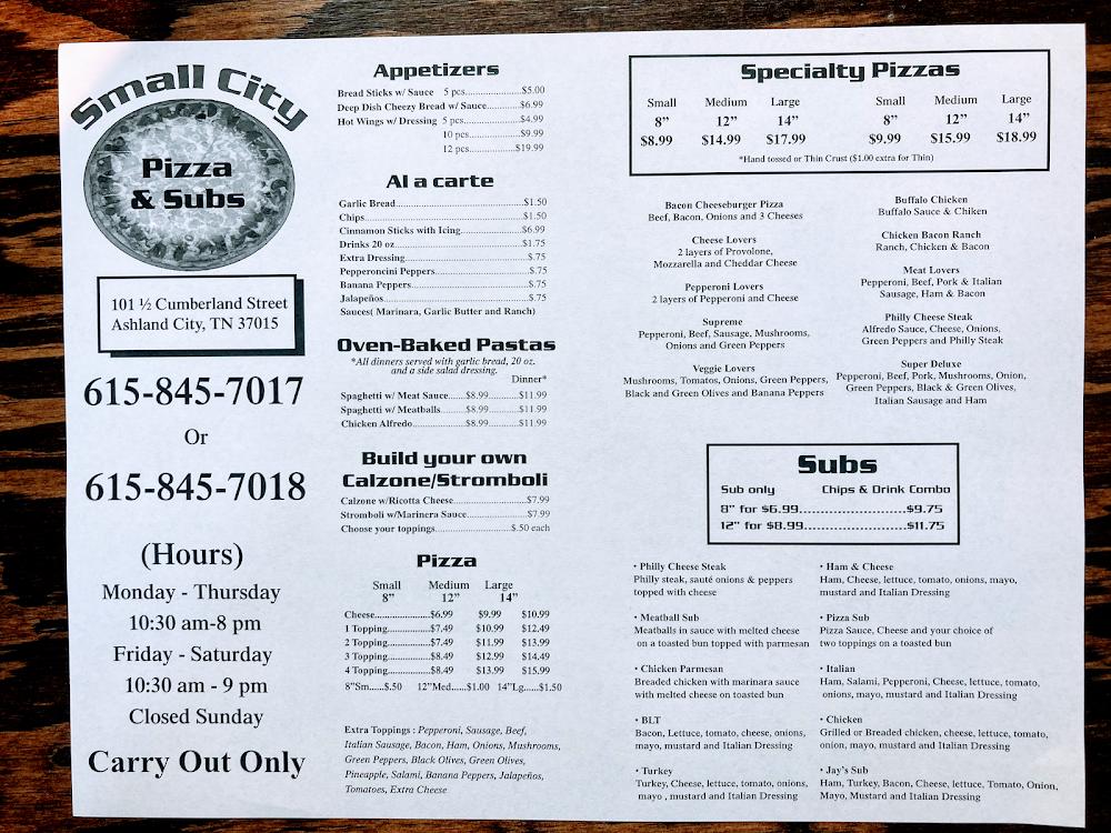Small city pizza & subs Menu image 2