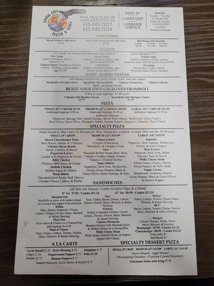 Small city pizza & subs Menu image 4