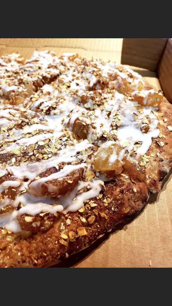New Apple and Cherry Streusel Pizza